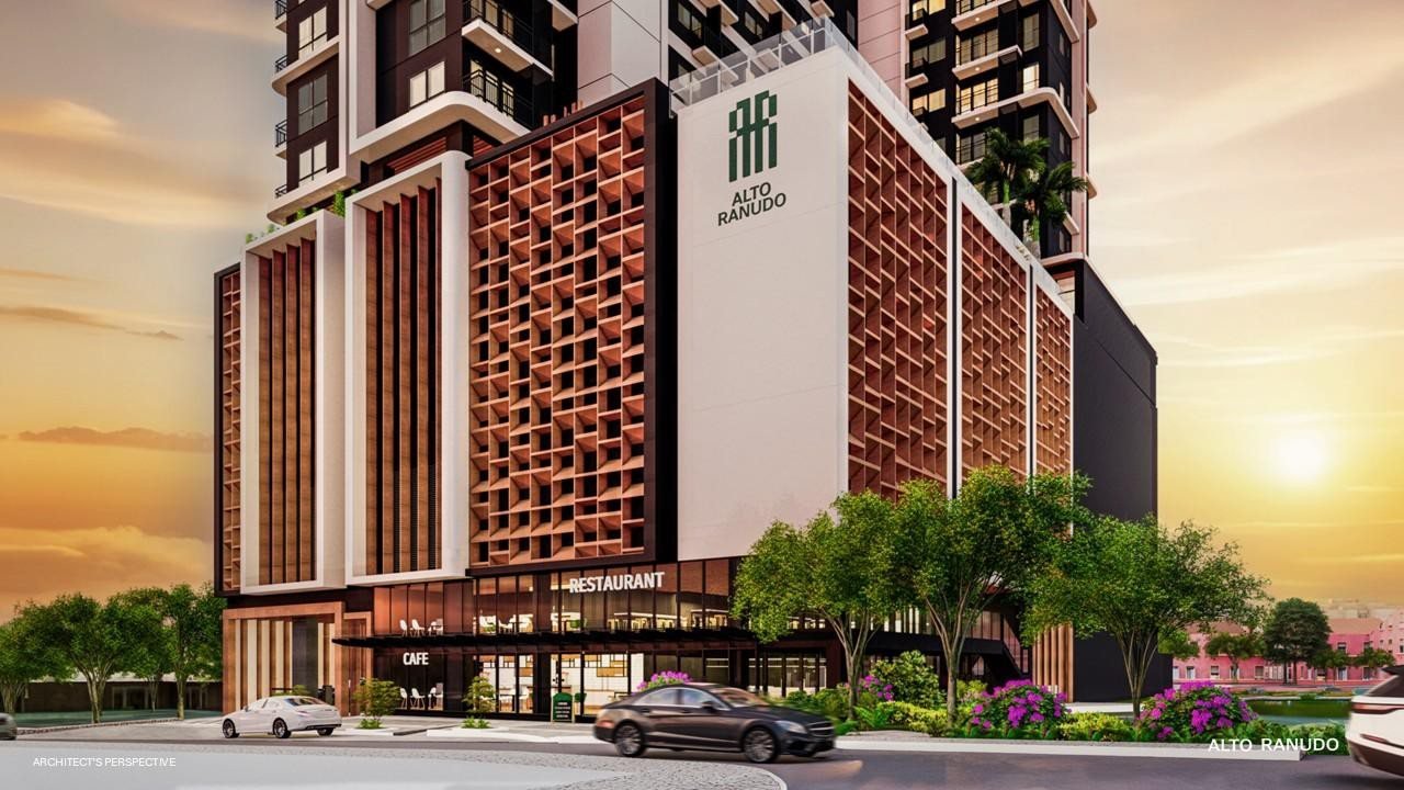 Alto Ranudo residential tower at sunset, V. Ranudo Street, Cebu City