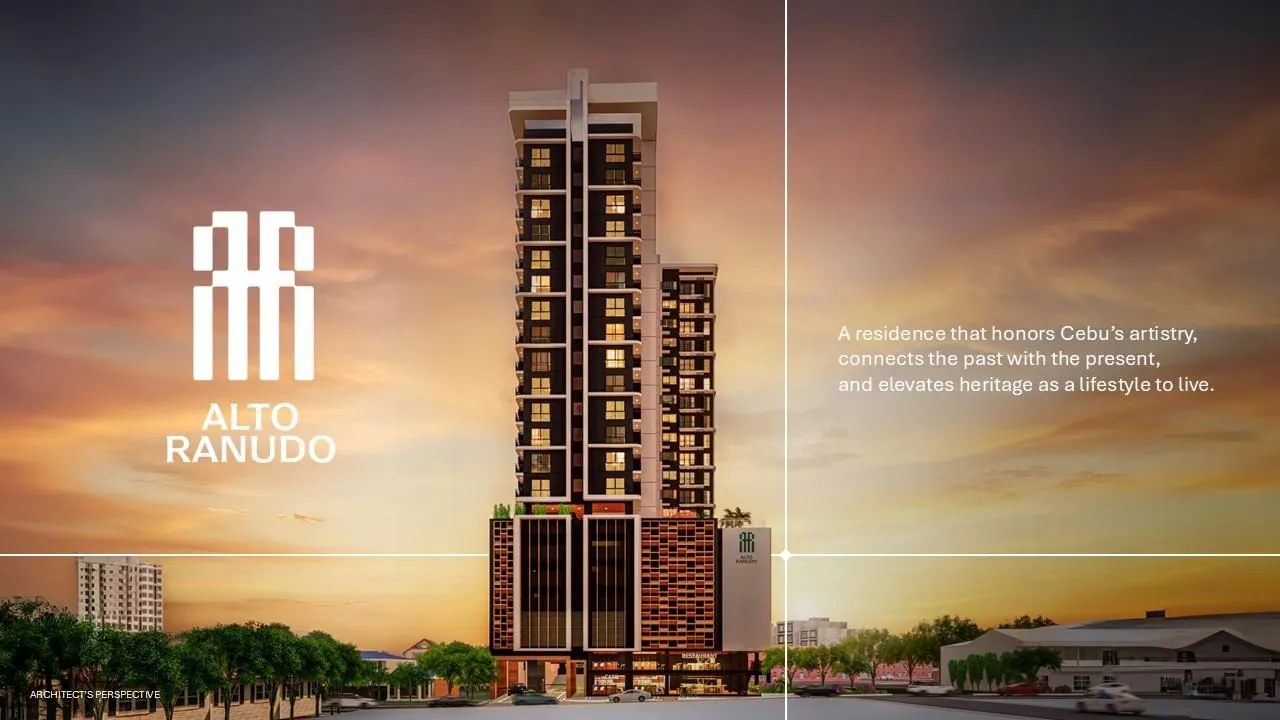 Alto Ranudo — full tower render on V. Ranudo Street, Cebu City